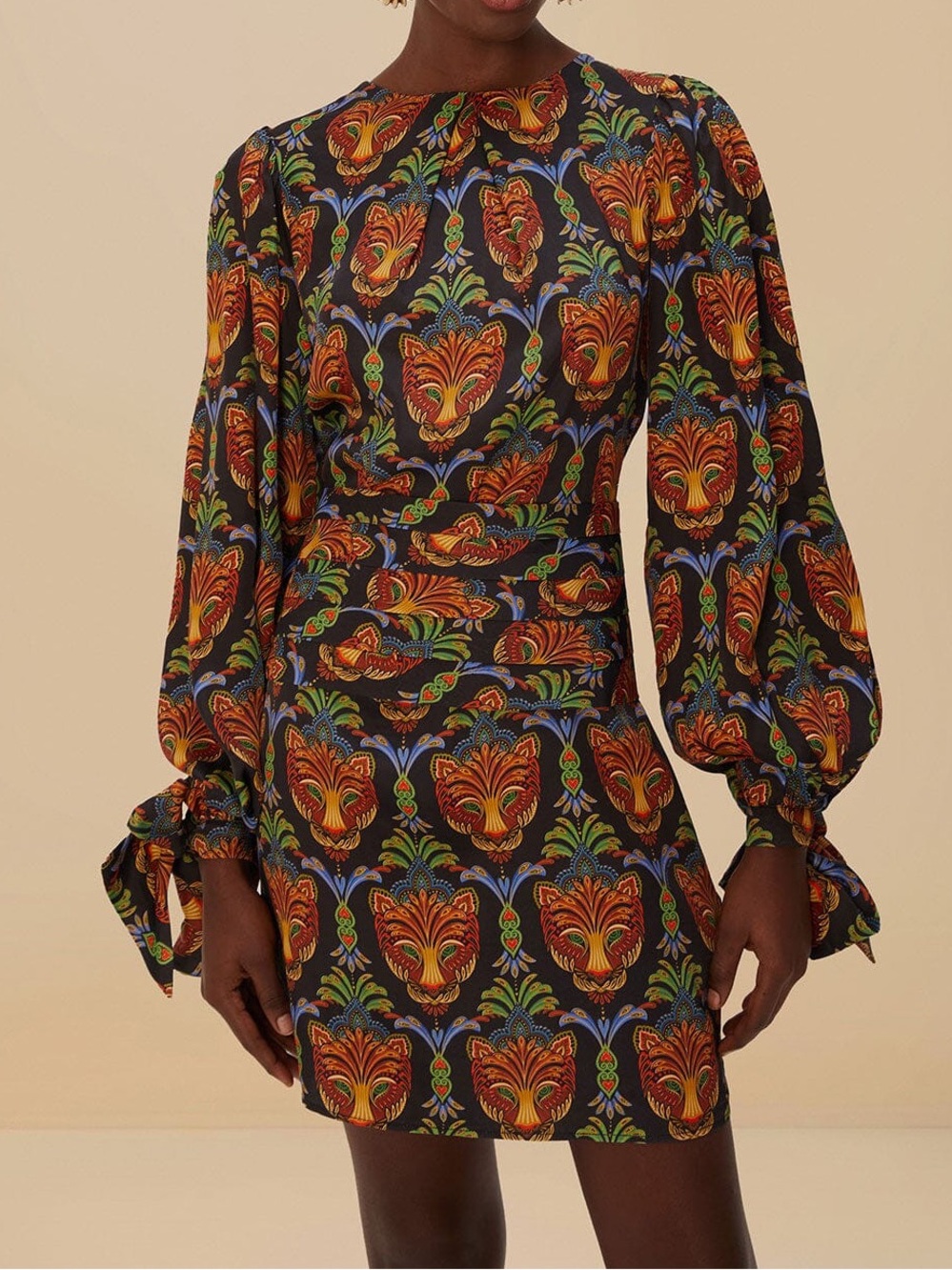 FARM Rio Boho Panther Viscose Mini Dress